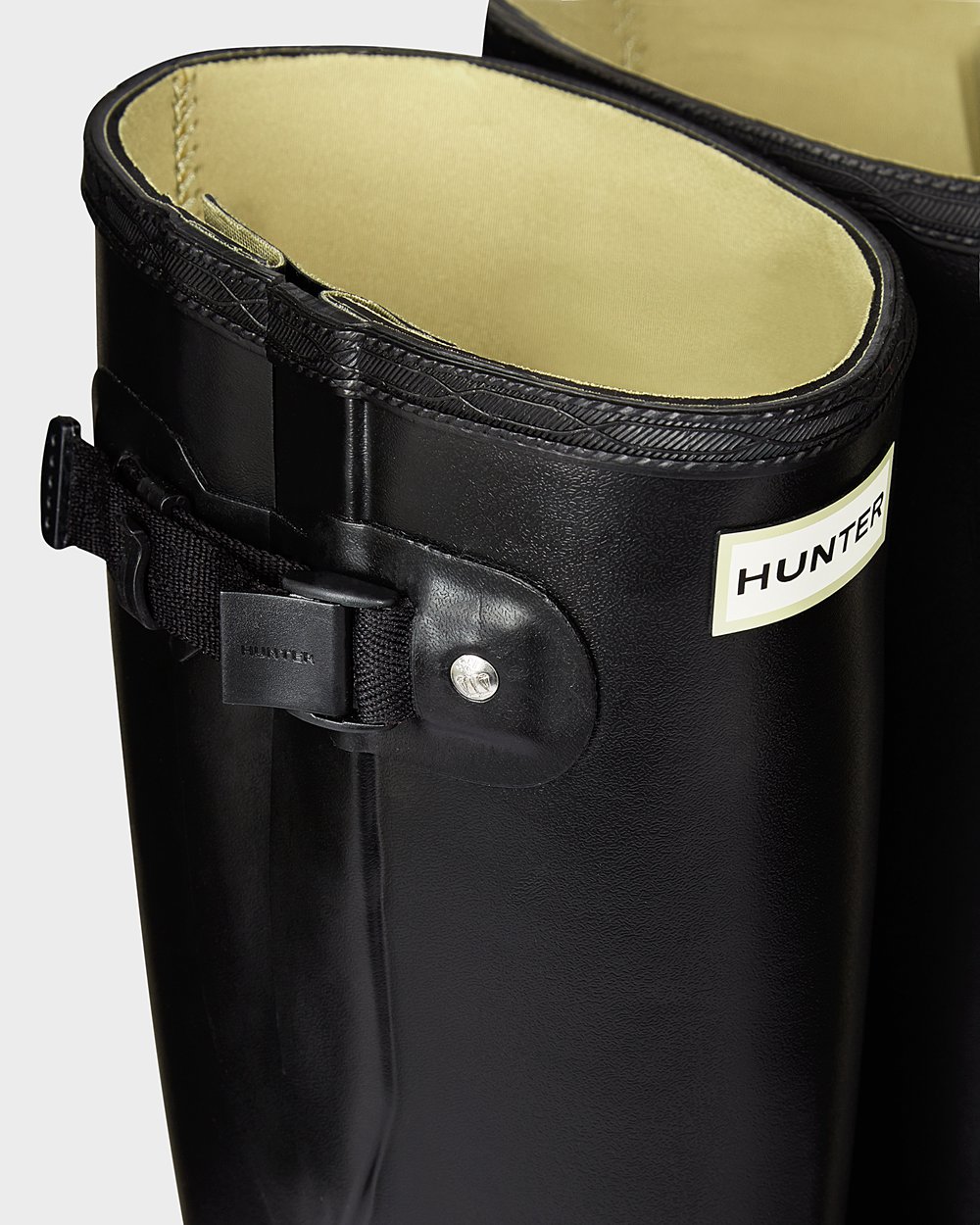 Botas de Lluvia Altas Hunter Hombre - Norris Field Side Adjustable Neoprene Lined - Negros - HKCOJNE